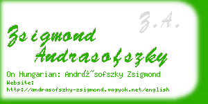 zsigmond andrasofszky business card